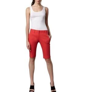 Theory Palmer Westside Bermuda Shorts Size 00 Coral Cotton Spandex Stretch